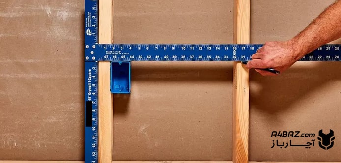 اندازه‌گیری ارتفاع مناسب پریز برق با Drywall Square