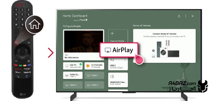 گزینه AirPlay در تلویزیون ال جی 