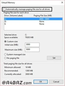 خطای Your computer is low on memory