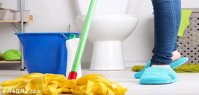 تمیز کردن کف دستشویی