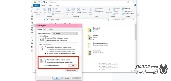 پاك كردن recent document در ویندوز 10 پاك كردن recent document در ویندوز 10