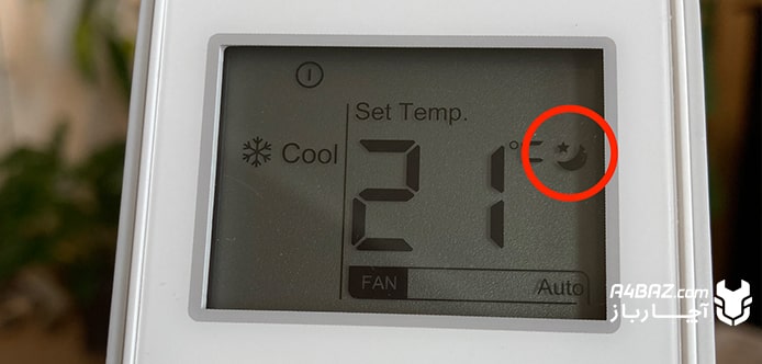 تصویر دکمه sleep در کنترل کولر گازی
