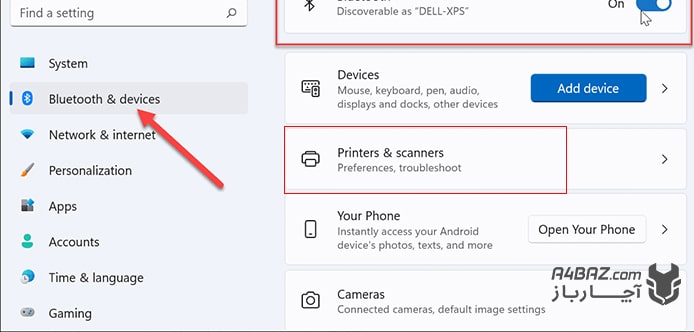 Printers & scanners در ویندوز 11