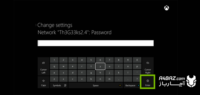 محل وارد کردن پسورد وای فای در ایکس باکس