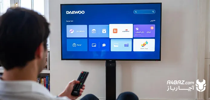 رفتن به منو تنظیمات برای تغییر زبان تلویزیون دوو