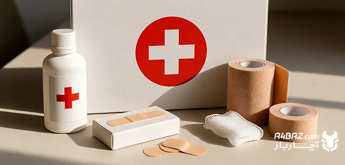 وسایل پانسمان و کنترل خونریزی در جعبه کمکهای اولیه وسایل پانسمان و کنترل خونریزی در جعبه کمکهای اولیه