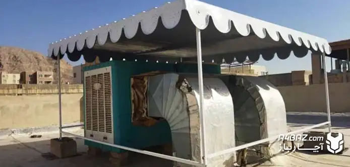 نصب سایبان کولر آبی برای محافظت در برابر نور آفتاب
